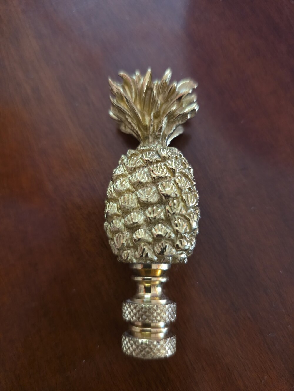 Solid Brass Pineapple Lamp Finial|Polished Gold Tropical Lamp Topper Replacement